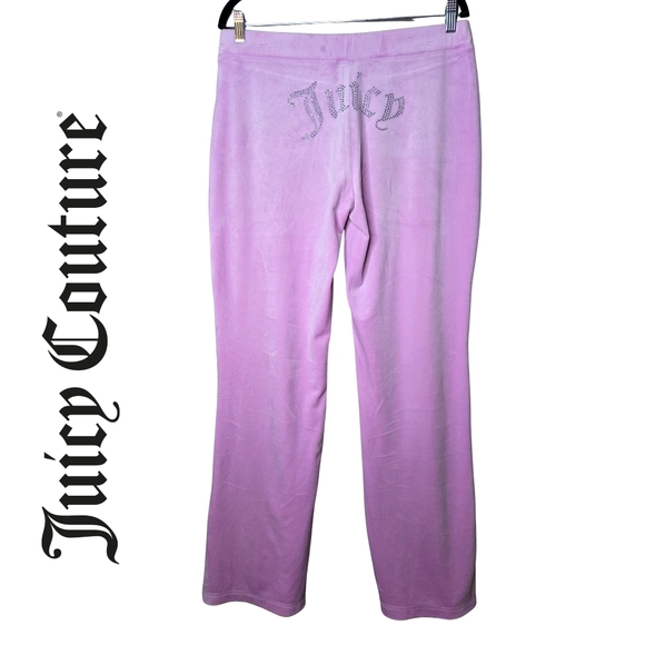 Juicy Couture Pants - Juicy Couture Pink Velour Track Pants Bling Juicy Bottom